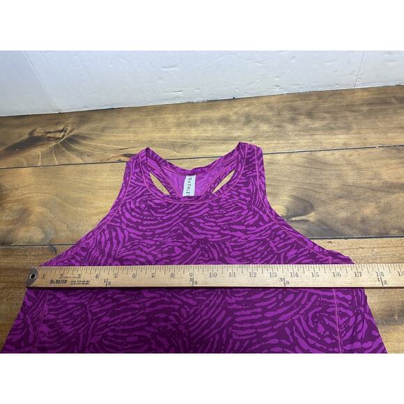 Athleta Racer Bank Tank Athletic Top Purple Pink Animal Print Size Small - Picture 6 of 10